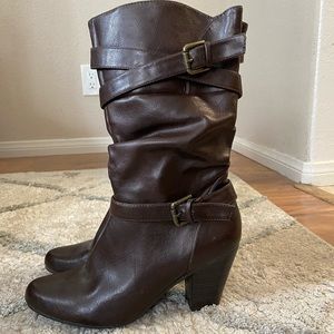 Brown heel boots size 10